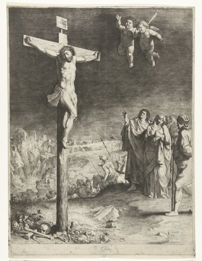 Krisztus a kereszten a gyászoló Máriával és Jánossal alkotó: Jan Gerritsz. van Bronckhorst