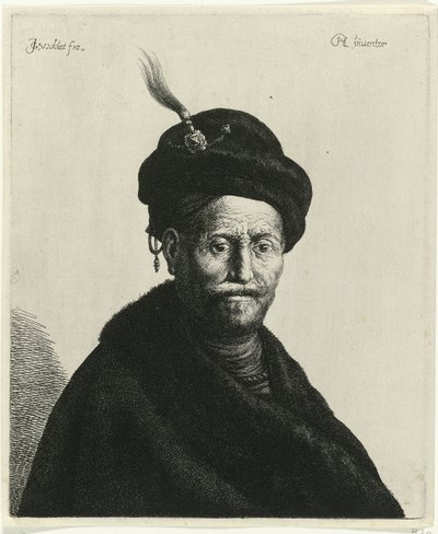 Egy turbános férfi mellszobra Tróniák Rembrandt után (sorozat címe) alkotó: Jan Gillisz. van Vliet
