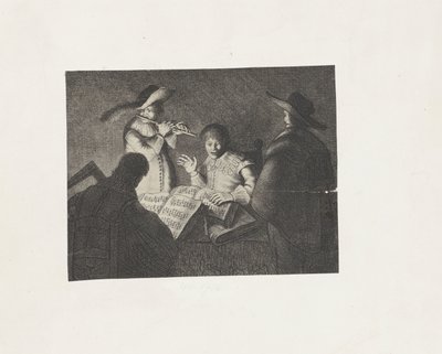 Zenei társaság Meghallgatás Az öt érzék (sorozat címe) alkotó: Jan Gillisz. van Vliet