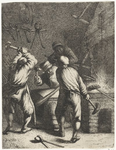 kovácsolás Foglalkozások (sorozat címe) alkotó: Jan Gillisz. van Vliet