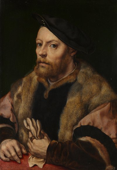 Egy férfi, aki kesztyűt tart, 1532 körül alkotó: Jan Gossaert
