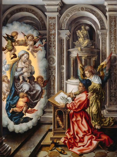 Szent Lukács festi a Szűz Máriát alkotó: Jan Gossaert