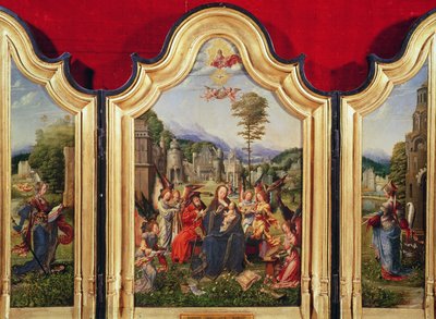 A Szent Család Szent Katalinnal és Szent Borbálával alkotó: Jan Gossaert