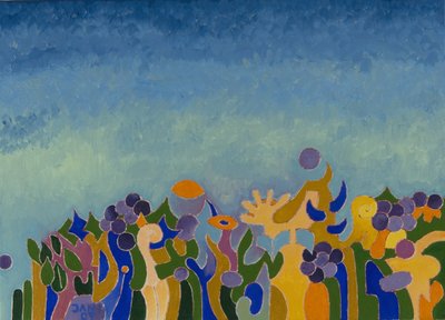 A bor királynőjének trónra emelése, 2007 (olaj, vászon) alkotó: Jan Groneberg