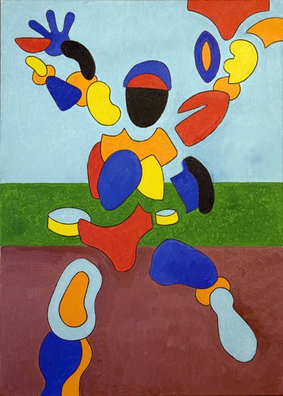 A sportoló, diadalának pillanatában szétesik, 2007 (olaj, vászon) alkotó: Jan Groneberg