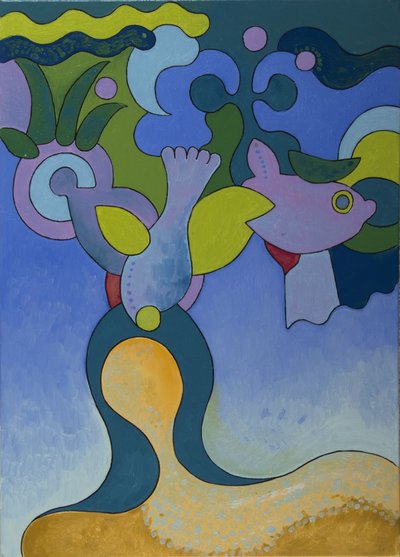 A kis hableány a szennyezett vizekben, 2007 (olaj, vászon) alkotó: Jan Groneberg