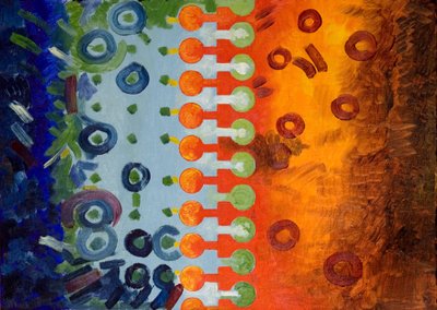 Hideg-meleg összekötő cipzár, 2006 (olaj, fa) alkotó: Jan Groneberg
