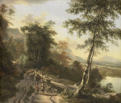 Táj szarvasmarhahajtókkal alkotó: Jan Hackaert