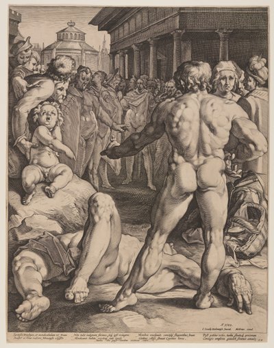 Harc Odüsszeusz és Irusz között alkotó: Jan Harmensz. Muller