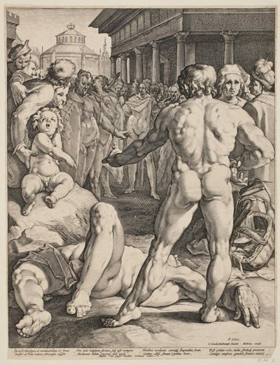 Ulysses és Irus harca alkotó: Jan Harmensz. Muller