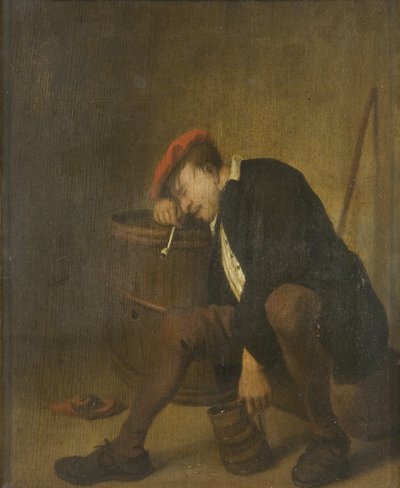 Alvó férfi (olaj a panelen) alkotó: Jan Havicksz (school of) Steen