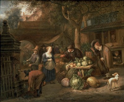 Piaci jelenet (panel) alkotó: Jan Havickszoon Steen