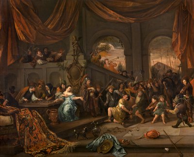 Sámson kigúnyolása, 1675 körül. alkotó: Jan Havickszoon Steen