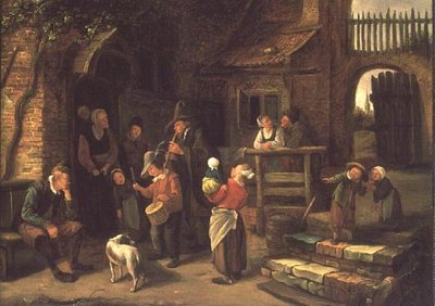 A vándormuzsikusok (panel) alkotó: Jan Havickszoon Steen