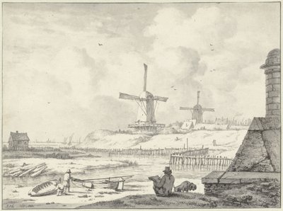 Vázlatoló művész a Hogendijken, a Haarlemmerpoorton kívül alkotó: Jan Hulswit