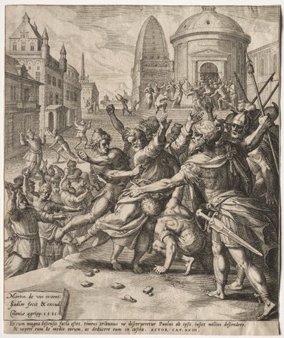 Szent Pál letartóztatása, 1581. alkotó: Jan I Sadeler