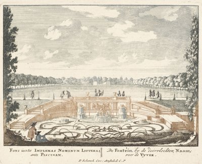 Szökőkút és nagy tó a Het Loo palota kertjében, 1694-97 alkotó: Jan I van Call