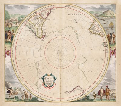 1657-es térkép Polus Antarcticus alkotó: Jan Janssonius