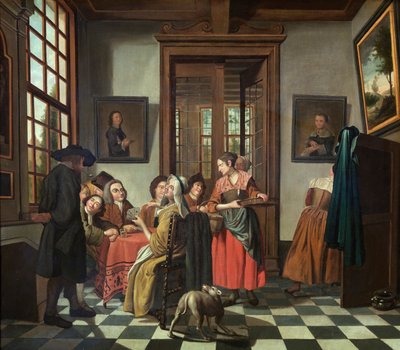 Kártyajáték (olaj, vászon) alkotó: Jan Josef the Younger Horemans