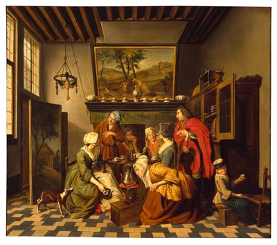 Tea Time (olaj, vászon) alkotó: Jan Josef the Younger Horemans