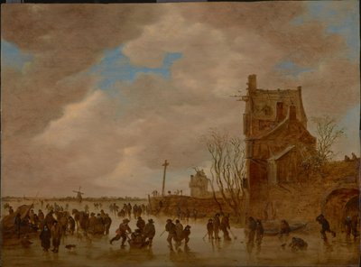 Jégörömök egy hídtorony előtt, 1655 alkotó: Jan Josefsz Goyen van