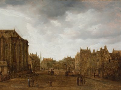 Kilátás egy holland városra, alakokkal az úton (olaj, tábla) alkotó: Jan Josephsz van Goyen