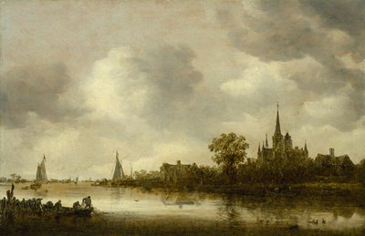 Folyói táj templommal a távolban, 1644 alkotó: Jan Josephsz van Goyen