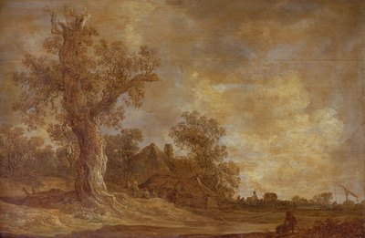 Erdős táj figurákkal és tölgyfával alkotó: Jan Josephsz van Goyen