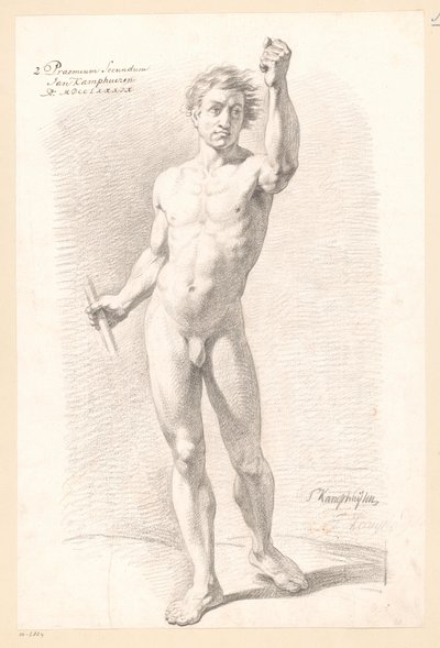 Álló férfi akt, elölről nézve (2. díj 1789) alkotó: Jan Kamphuijsen