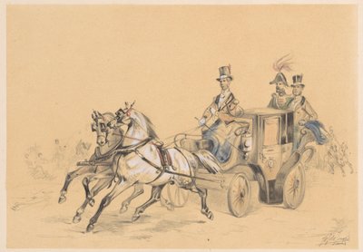 Éber két lóval felszerelve alkotó: Jan Karel Jacob de Jonge