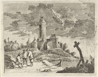 Táj kastély és három férfi alkotó: Jan Lauwryn Krafft (I) (possibly)