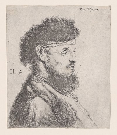 Szőrme sapkás férfi mellképe, 17. század. alkotó: Jan Lievens