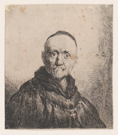 Egy öregember mellszobra, frontális, 17. század. alkotó: Jan Lievens