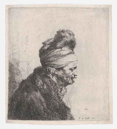 Szőrmes sapkát viselő öregember mellszobra alkotó: Jan Lievens