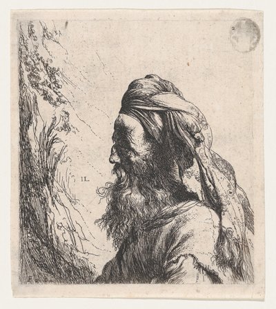 Balra forduló turbános férfi alkotó: Jan Lievens
