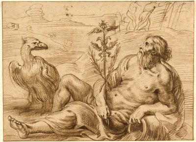 Folyóisten egy sassal alkotó: Jan Lievens