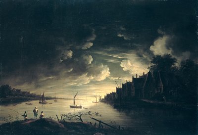 Folyói táj Holdfény által, alkotó: Jan Ludewick de Wouters