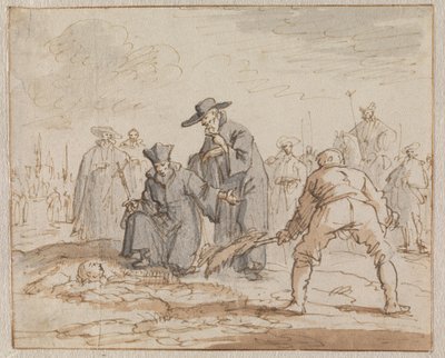 Anneke van den Hove élve eltemetése Brüsszelben, 1591 alkotó: Jan Luyken