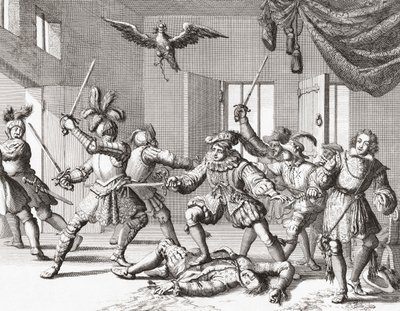John és Alexander Ruthven, aki megpróbálja elrabolni vagy megölni VI. Jakabot, a skót VI alkotó: Jan Luyken