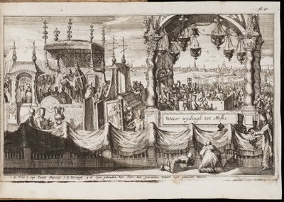 A vizek nagy megáldása Moszkvában (éves vallási szertartás körmenettel) - Jan (Johannes) Luyken (1649-1712) munkája, metszet (20,1x30 cm) alkotó: Jan Luyken