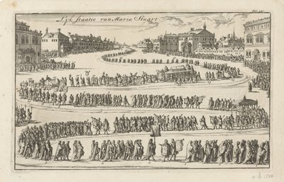 II. Stuart Mária királynő temetése, 1695 Mary Stuart Lyk állama (cím a tárgyon) alkotó: Jan Luyken