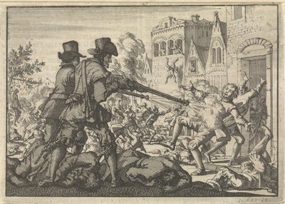 A reformátusok meggyilkolása Tiranóban, 1620 alkotó: Jan Luyken