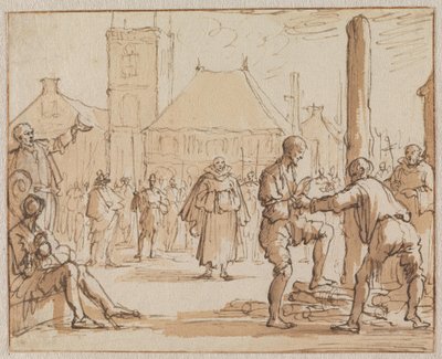 Pieter Bekjen felmászik a máglyára Amszterdamban 1569-ben alkotó: Jan Luyken