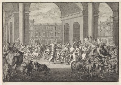 A pénzváltók kiűzése a templomból alkotó: Jan Luyken