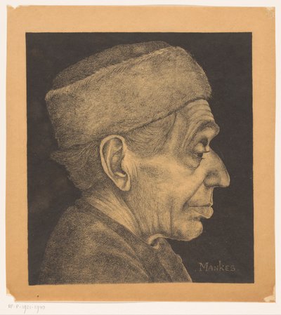 Douwe portréja kalappal alkotó: Jan Mankes