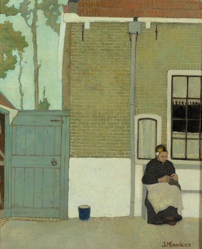 Woman in front of her house alkotó: Jan Mankes