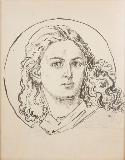 A Szent Mária-templom polikromiájához készült karton – Angyalfej alkotó: Jan Matejko