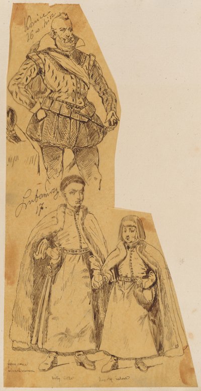 Skarbczyk. Lubomirscy – reifer Mann aus dem 16. Jh. und zwei stehende Jungen aus dem 17. Jh. alkotó: Jan Matejko