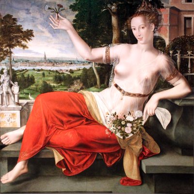 Holland: Flora Antwerpen Flora városával a háttérben alkotó: Jan Matsys