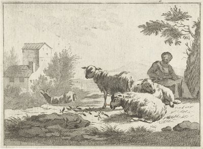 Pásztorlány birkacsordával alkotó: Jan Matthias Cok